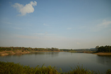 sunrise over the river in Vietnam