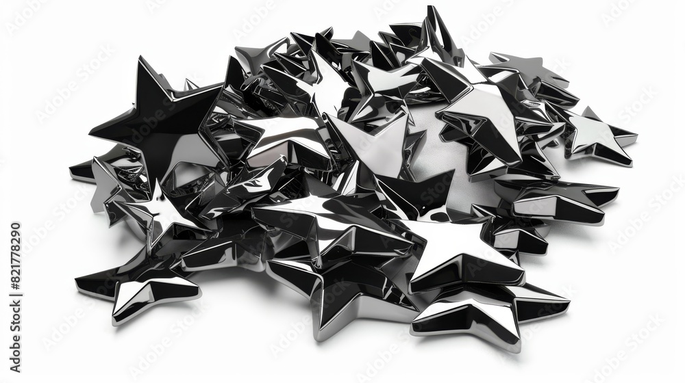 Poster 3d rendering aluminum gradient shape design element isolated on white background. modern brutalism s