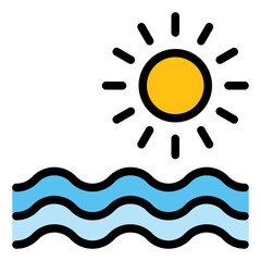 Sea Icon in Filled Line Style