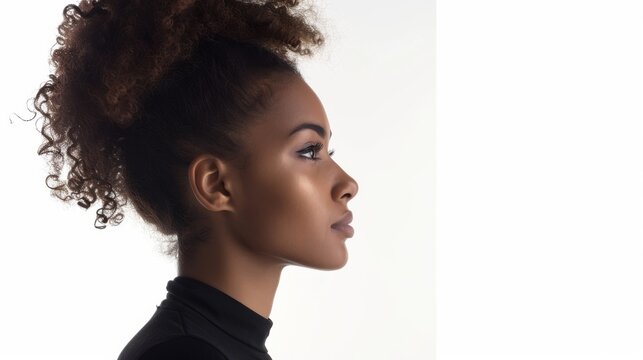Stylish woman in casual clothing, isolated on white background, studio shot displaying confidence