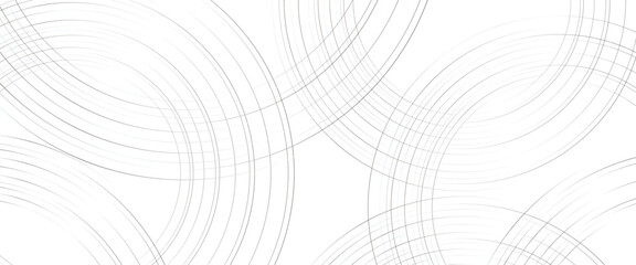 Vector abstract white background with white circle rings, digital future technology concept.