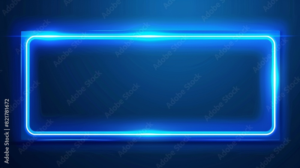 Poster an offline banner template with a blue background. a game broadcast media overlay with neon lights. 