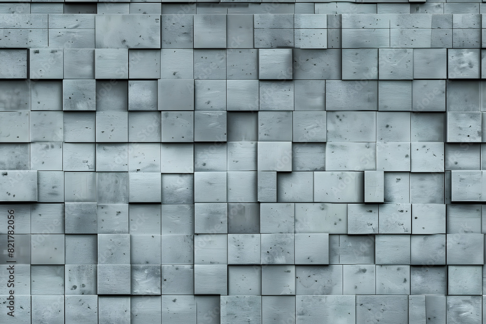 Poster 3d tiles arranged to create a concrete wall. rectangular, polished background formed from futuristic