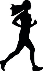 Silhouette of a running girl