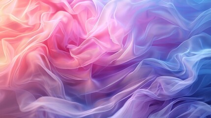 Obraz premium Colorful abstract fabric waves in soft light, with flowing and dreamy ethereal appearance.