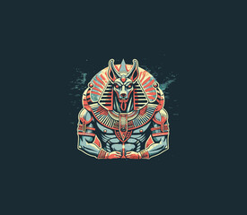 Unleash the power of ancient Egyptian symbolism with our fierce Biker Club Emblem featuring a Pharaoh