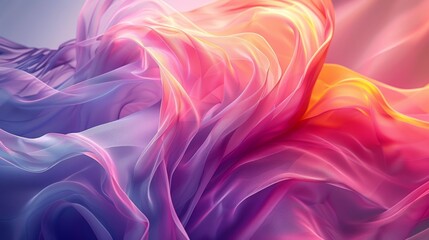 Fototapeta premium Vibrant swirling colorful fabric with light and shadow play, abstract and ethereal design.