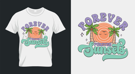 Vintage Summer Beach Sublimation, Forever chasing Sunsets