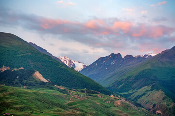 View of beautiful mountains in northern caucasus