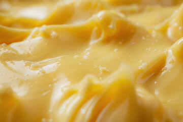 Close-Up of Creamy, Smooth Melted Cheese