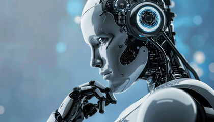 Fototapeta premium The future is now. Introducing the new AI-powered robot that will change the way you live.