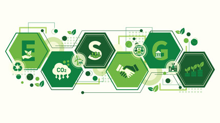ESG concept icon for business and organization, Environment, Social, Governance and sustainability development concept. vector illustration, Infographic.