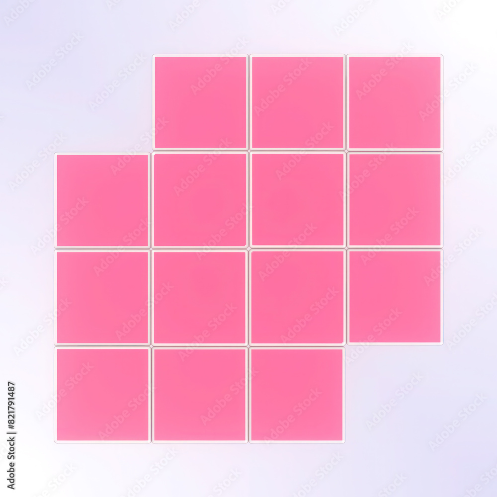 Poster Voluminous pink cubes that line up in mesmerizing patterns. 3d rendering digital illustration