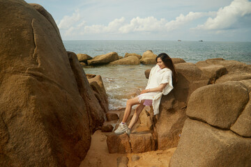 Person standing on the beach in Vietnam
