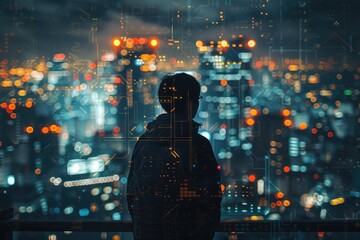 Fototapeta premium The city in the distance looks so peaceful and quiet.