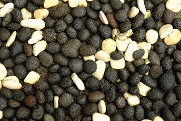 Indonesian stone pebble. black and white stone pebble. 