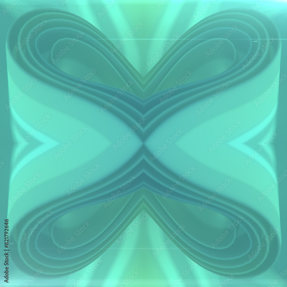 Leinwandbilder Smooth wave fantasy symmetrical pattern of fabric stripes. Abstract background. 3d rendering digital illustration
