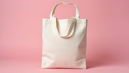 tote bag mock up isolated on flat pastel color background