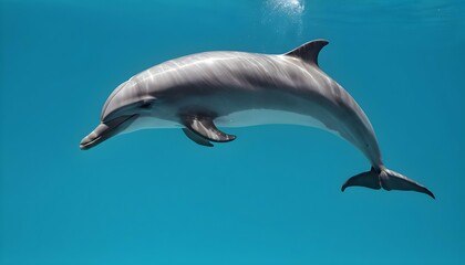 A Dolphin Spinning In Circles Underwater