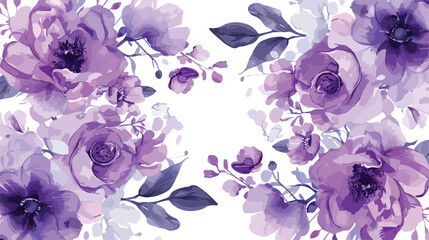 Purple floral watercolor for wedding birthday card background