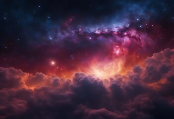 Colorful space Spiral galaxy cloud nebula. Stary night cosmos. Universe science astronomy. Generative AI