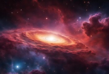 Colorful space Spiral galaxy cloud nebula. Stary night cosmos. Universe science astronomy. Generative AI