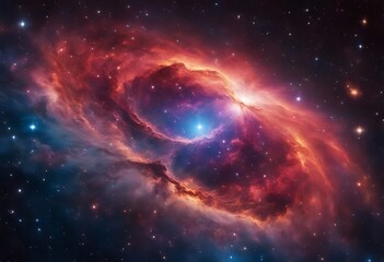 Colorful space Spiral galaxy cloud nebula. Stary night cosmos. Universe science astronomy. Generative AI