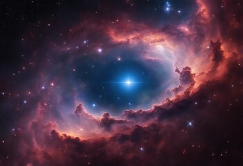 Colorful space Spiral galaxy cloud nebula. Stary night cosmos. Universe science astronomy. Generative AI