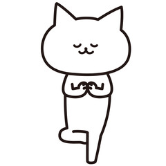 加工ok　ねこ素材No.252 木のポーズ