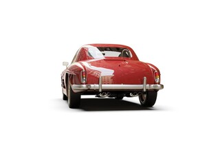 Old School Vintage Classic Red Racing Coupe Cabriolet Car