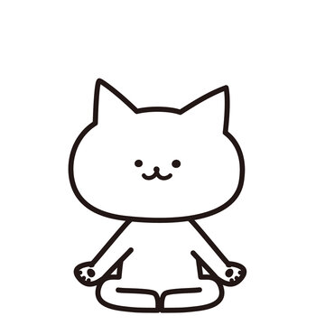 加工ok　ねこ素材No.253 安楽座のポーズ