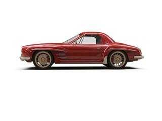 Old School Vintage Classic Red Racing Coupe Cabriolet Car