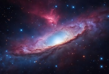 Obraz premium Colorful space Spiral galaxy cloud nebula. Stary night cosmos. Universe science astronomy. Generative AI