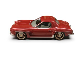 Old School Vintage Classic Red Racing Coupe Cabriolet Car