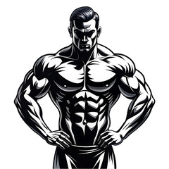Fototapeta premium muscular bodybuilder vector silhouette