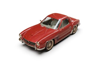 Old School Vintage Classic Red Racing Coupe Cabriolet Car