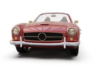 Old School Vintage Classic Red Racing Coupe Cabriolet Car