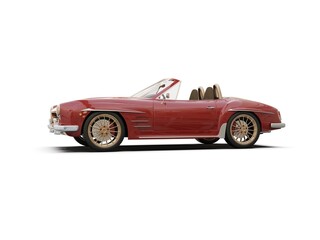 Fototapeta premium Old School Vintage&nbsp;Classic Red Racing Coupe&nbsp;Cabriolet Car