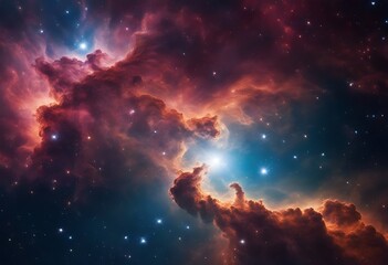 Colorful space Spiral galaxy cloud nebula. Stary night cosmos. Universe science astronomy. Generative AI
