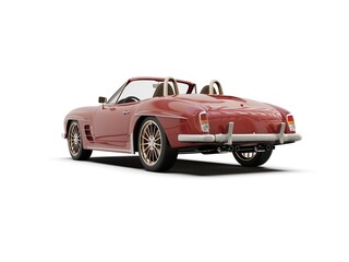 Old School Vintage Classic Red Racing Coupe Cabriolet Car