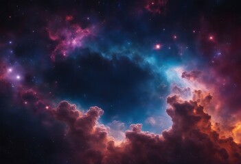 Colorful space Spiral galaxy cloud nebula. Stary night cosmos. Universe science astronomy. Generative AI