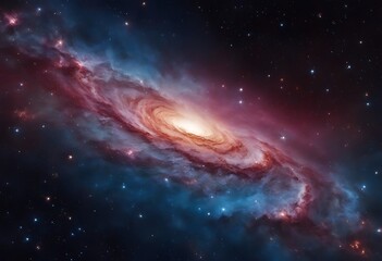 Fototapeta premium Colorful space Spiral galaxy cloud nebula. Stary night cosmos. Universe science astronomy. Generative AI