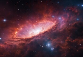 Fototapeta premium Colorful space Spiral galaxy cloud nebula. Stary night cosmos. Universe science astronomy. Generative AI