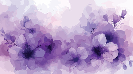 Purple watercolor flower for wedding birthday card background
