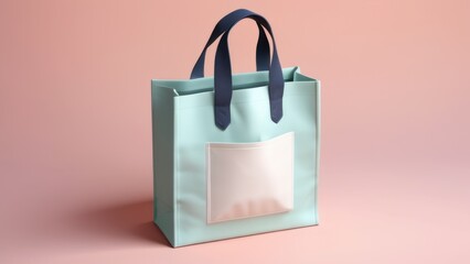 tote bag mock up isolated on flat pastel color background