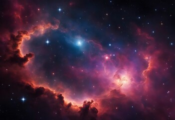 Fototapeta premium Colorful space Spiral galaxy cloud nebula. Stary night cosmos. Universe science astronomy. Generative AI