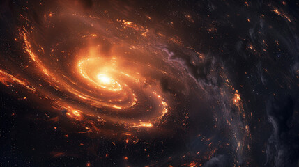 A swirling galaxy with a small, bright light at its center, illustrating the soul's place in the universe.