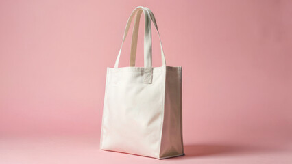 tote bag mock up isolated on flat pastel color background