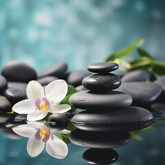 Spa with flowers and stones in serenity pool