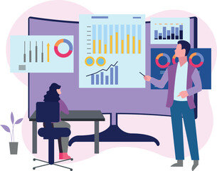 A boy is talking to a girl.